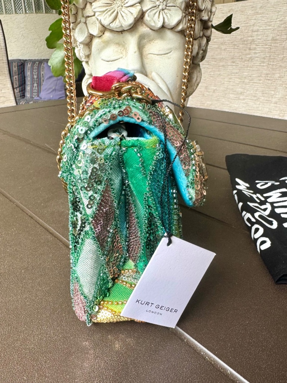 NWT GORGEOUS Kurt Geiger Kensington Ombré Sequin Gemstone Bag - Picture 6 of 10